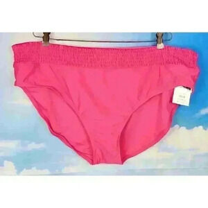 NWT TIME & TRU Woman PINK Bikini Bottoms LINED Mid Rise Swim Bathin suit size 3x